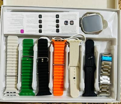 Ultra Smart Watch with 7 Premium Straps & Steel Chain - Brand New!