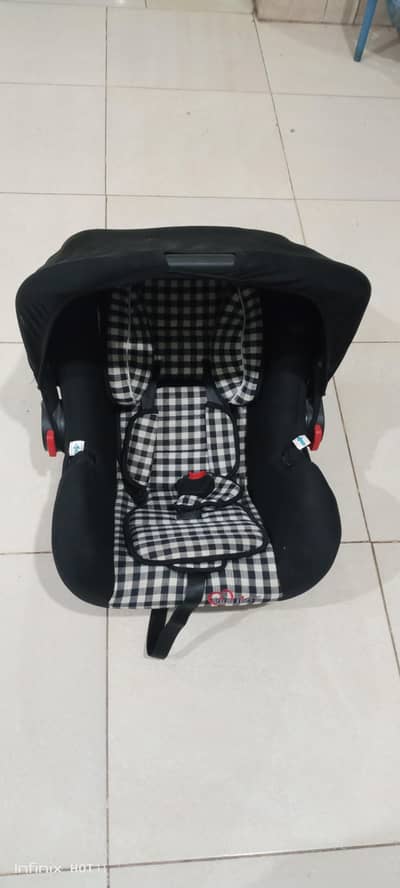 baby cot, rest chair and car seat