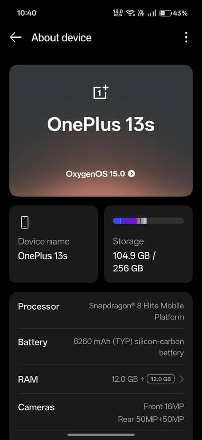 one plus 13s 10by 10 4 month sim time