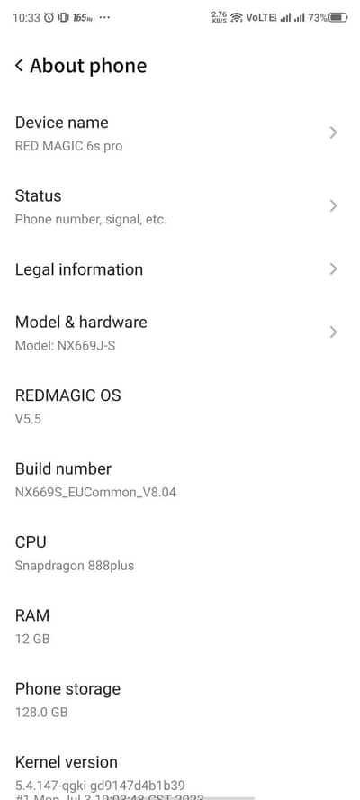 Redmajic 6s pro 12gb 128gb