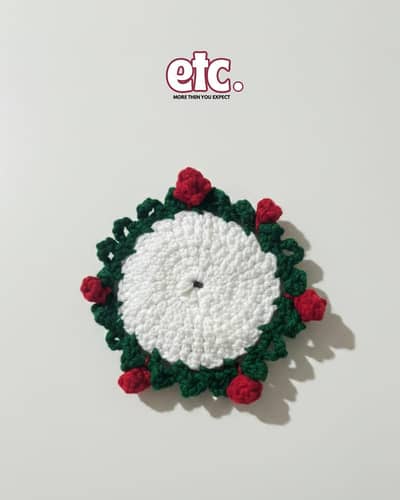 Handmade Crochet Cup Mat & Small Bouqet