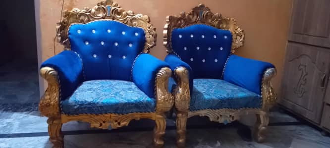 Blue Gold chinioti sofa set 5 seater