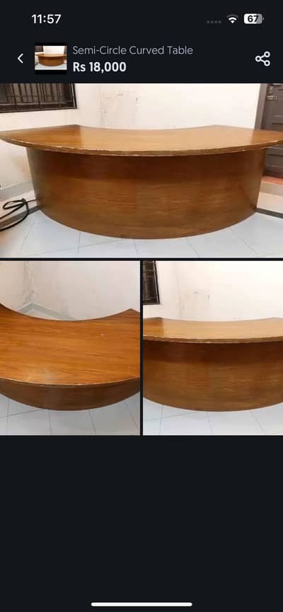 Semi-Circle Curved Table