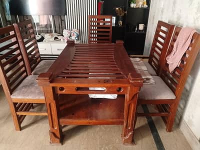 pure wood dining table set with eight chairs
