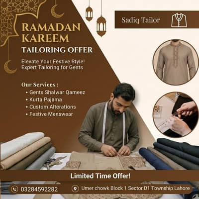 Gents Shalwar Qameez & Kurta Pajama Stitching | Ramadan Discount |