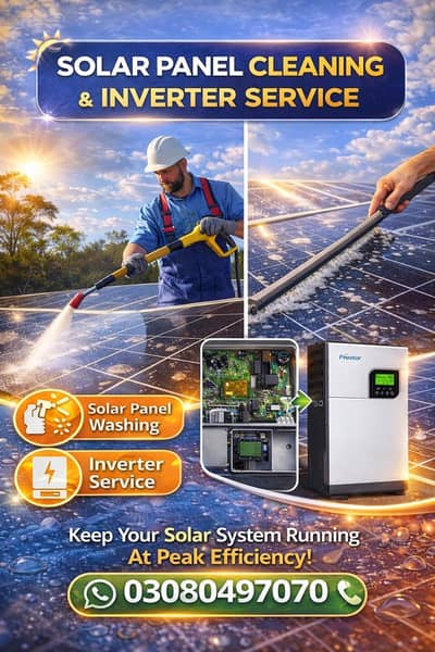 Solar panel cleaning inverter service