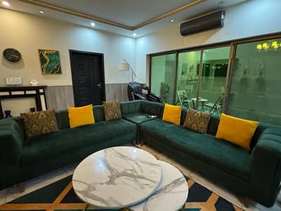 6 seater L shaped slightly used Sofa set