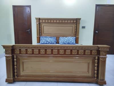 Complete Luxury Bridal Bedroom Set - Solid Wood & Classical Carving