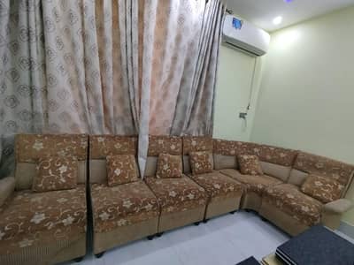 Spacious 7-Seater L-Shape Corner Sofa Set with Cushions