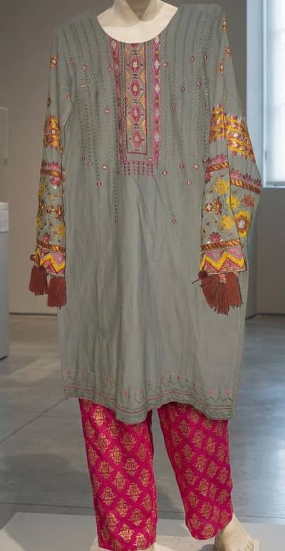 Embroidered light khaddarKurta with Printed Plazo