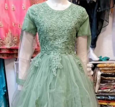 Fancy Net embroidery Maxi