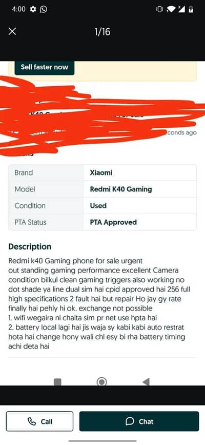 Redmi k40 Gaming Urgent sell read first add