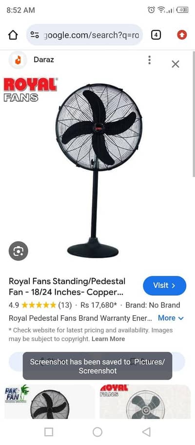 royal padesyal fan with lifetime warranty