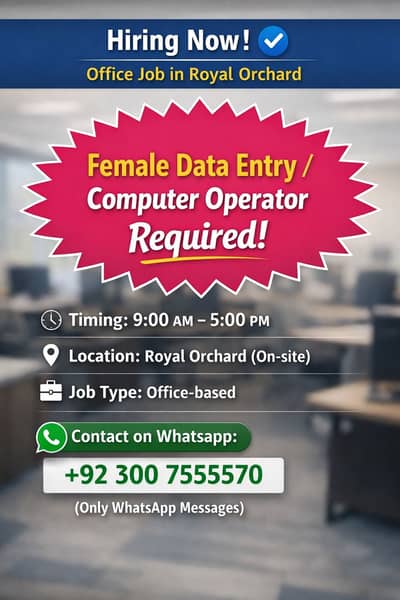  Female Data Entry / Computer Operator Require