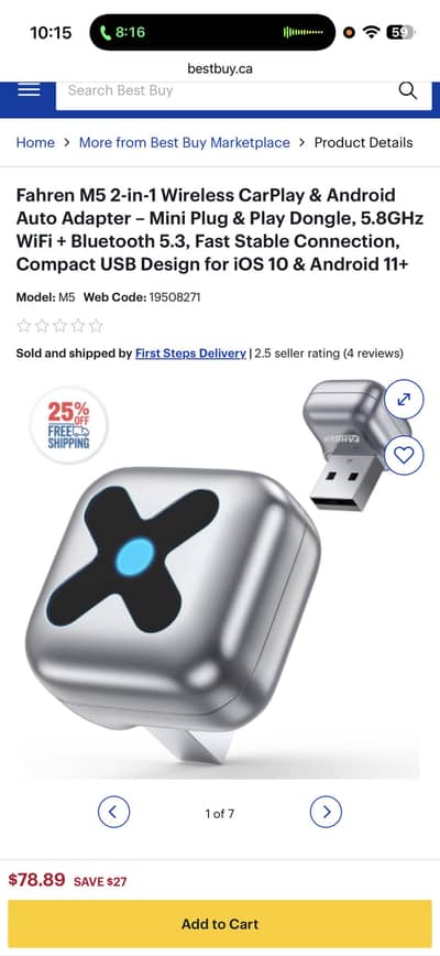 M5 2-in-1 Wireless CarPlay & Android Auto Adapter –