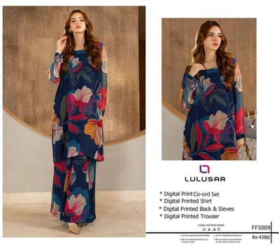 Lulusar + gul ahmad co-ord sets High-Definition Digital Prints* ‍