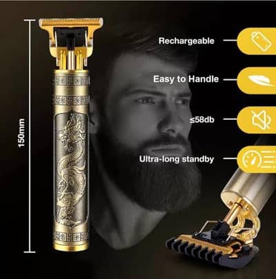Professional Rechargeable Hair & Beard Trimmer - 4 Precision Clippers