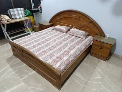 King Size Bed with Side tables and Mattress
