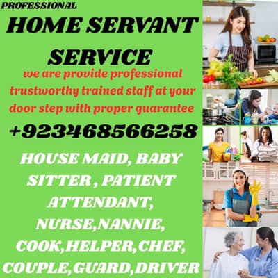 PROFESSIONAL MAID BABY SITTER PATIENT ATTENDENT COOK HELPER CHEF
