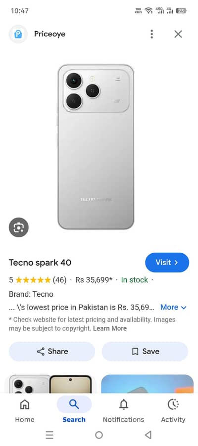 Tecno spark 40 6/128 titanium grey 10/10 condition 03000857766