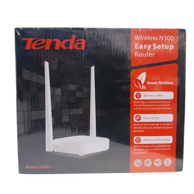 Tenda N301 Wireless Router | 300 Mbps | 2.4GHz Wi-Fi | New Box Pack