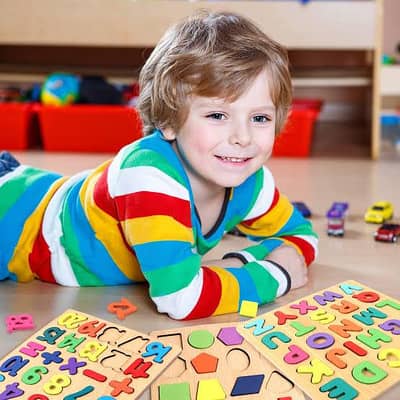 Wooden Alphabet  Puzzle Board-Colorful ABC Learning Educational Toy