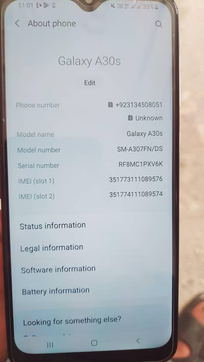 Samsung A30s 4gb 128gb type c super fast charging 03427608985