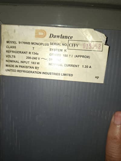 dawlance fridge for sale condition 9/10