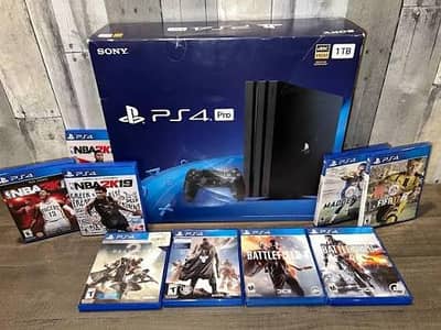 game PS4 pro 1 TB 4k playstation Sony complete box