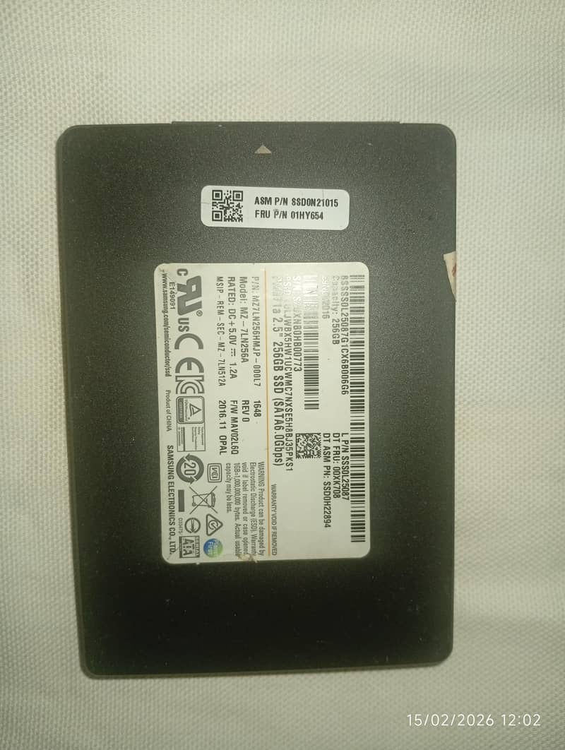 Samsung 256GB SSD 2.5