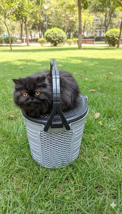 Jet Black Persian Female kitten