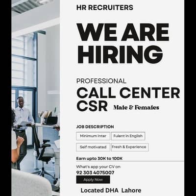 Call Center CSR  (male n females)