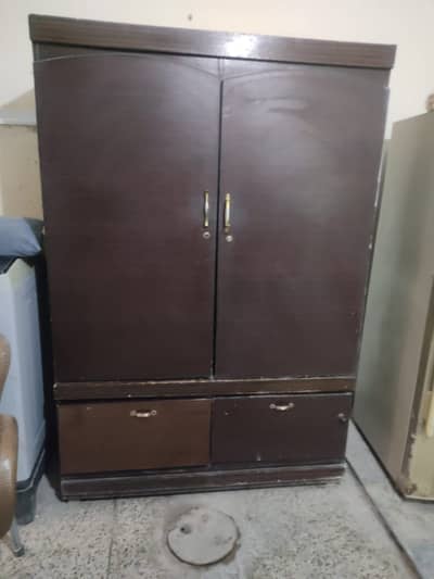 2 Door Wooden Wardrobe with Drawers