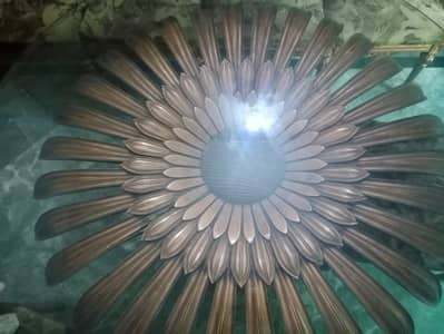 6 Chairs Glass Top Wooden Dining table