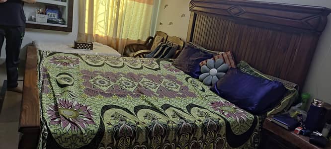 King Bed with side tables.