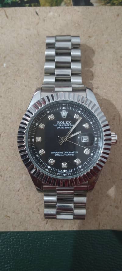 rolax watch silver black deal 3000