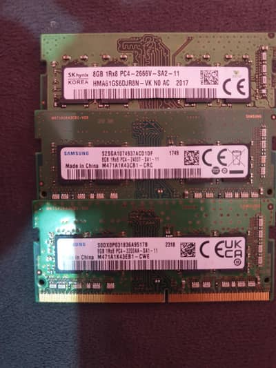 DDR4 8GB Laptop RAMs.  8500 each