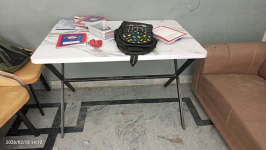 glassy type white table for sale