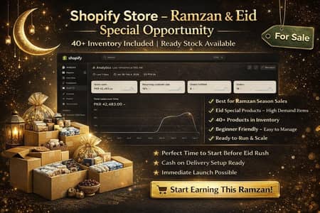 E commerce Shopify store for sale with inventory