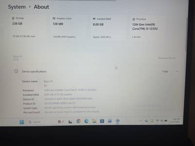 Lenovo i5 12th Gen  8/256