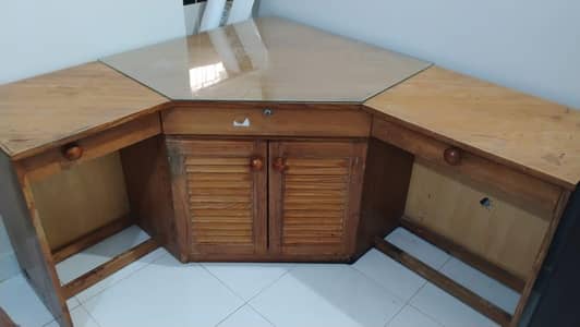 original wood corner table