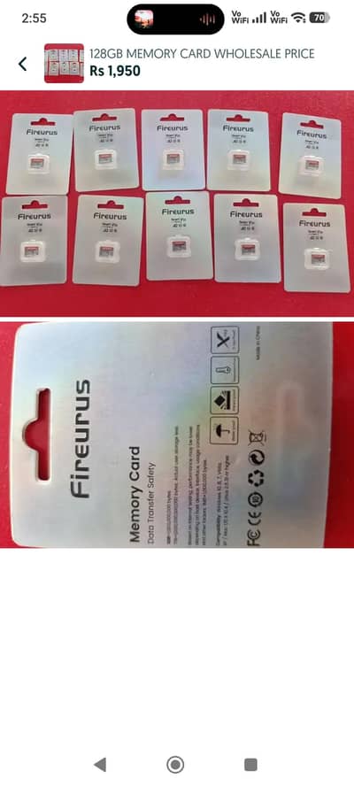 new pack 128 gb memory card FAISALABAD