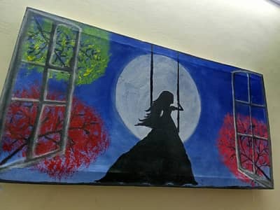 Hand made acrylic canvas painting