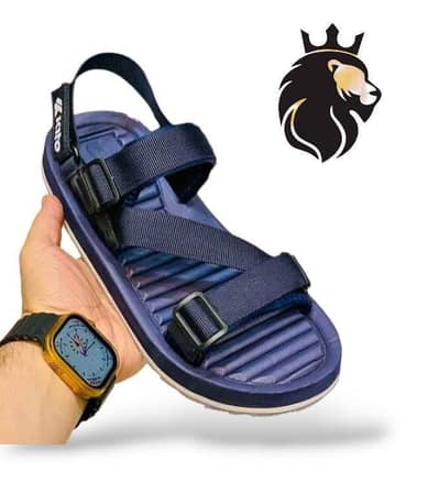 man's fabric fancy sandals blue FM