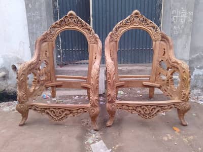 Solid shesham wood sofa set chinioti style