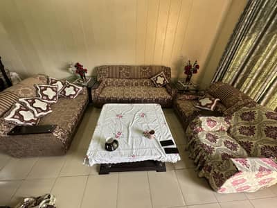 Complete sofa set 7 seater with covers