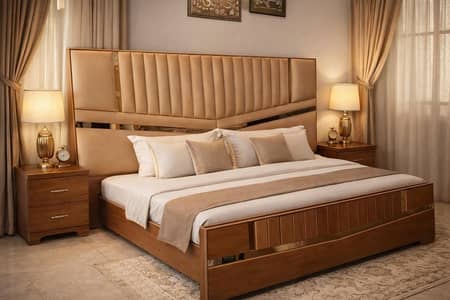 Luxury Wooden Bedroom Set – Complete Showroom Quality –