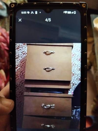 bed without matres and side tables and dressing