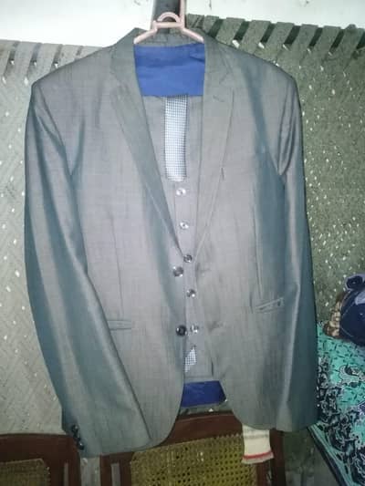 3pcs Suit lush confition blue and gray