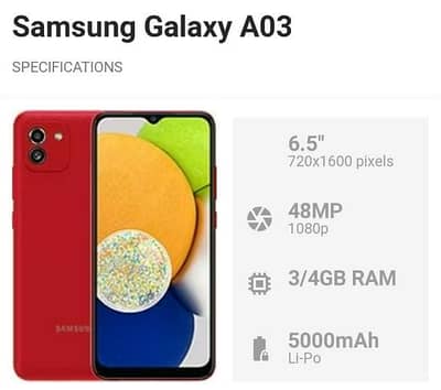 Samsung A03 Set with Box
